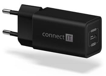 Connect IT Fast PD Charge nabíjací adaptér 1 × USB-C, 18W PD, čierna (CWC-2060-BK)
